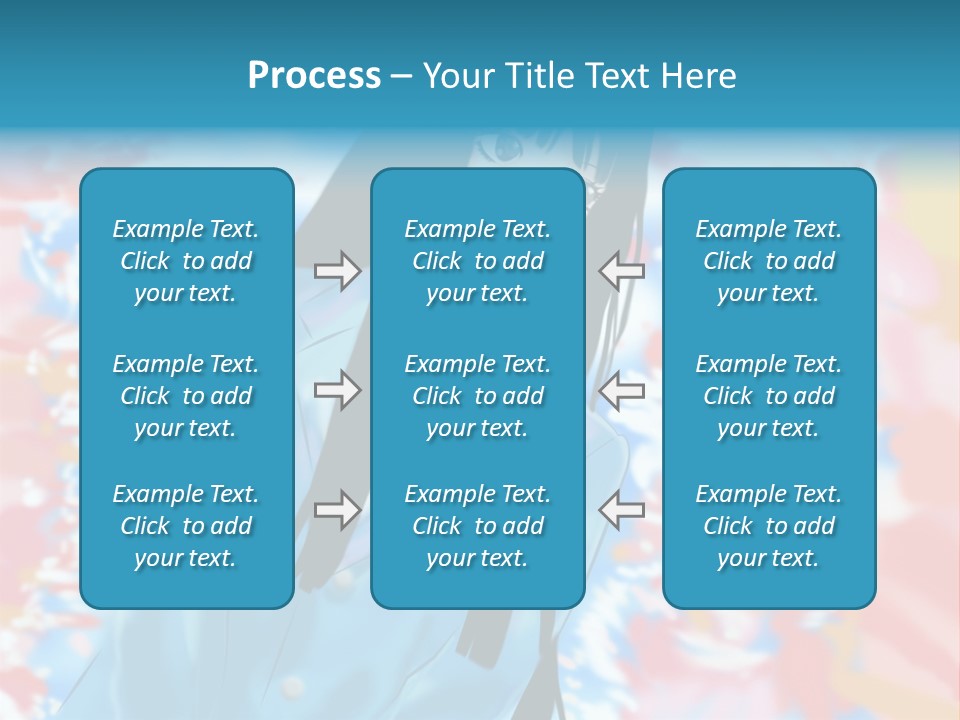 A Woman With Long Black Hair Standing In Front Of A Colorful Background PowerPoint Template