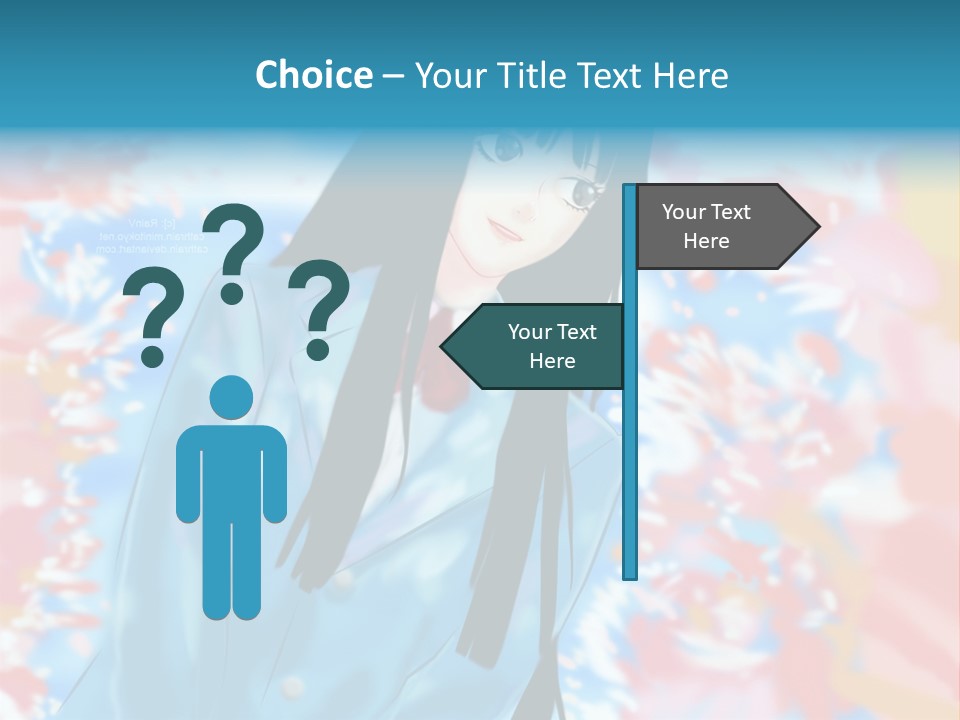 A Woman With Long Black Hair Standing In Front Of A Colorful Background PowerPoint Template