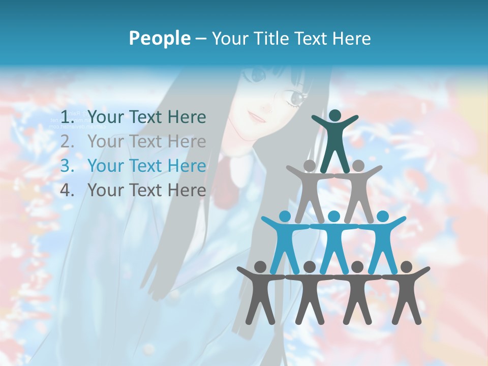 A Woman With Long Black Hair Standing In Front Of A Colorful Background PowerPoint Template