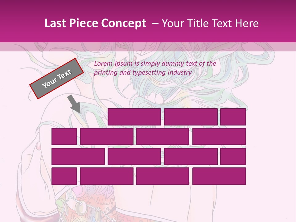 A Woman With Green Hair Is Sitting On A Pink Background PowerPoint Template
