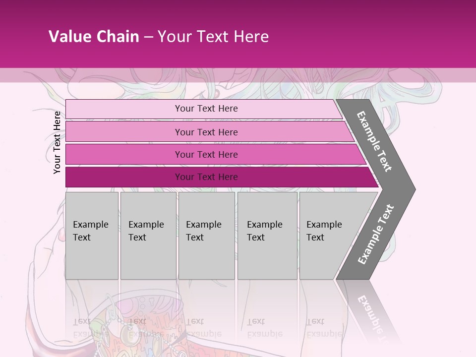 A Woman With Green Hair Is Sitting On A Pink Background PowerPoint Template