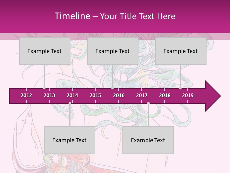 A Woman With Green Hair Is Sitting On A Pink Background PowerPoint Template