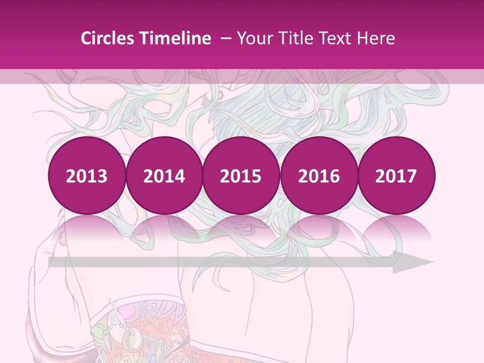 A Woman With Green Hair Is Sitting On A Pink Background PowerPoint Template