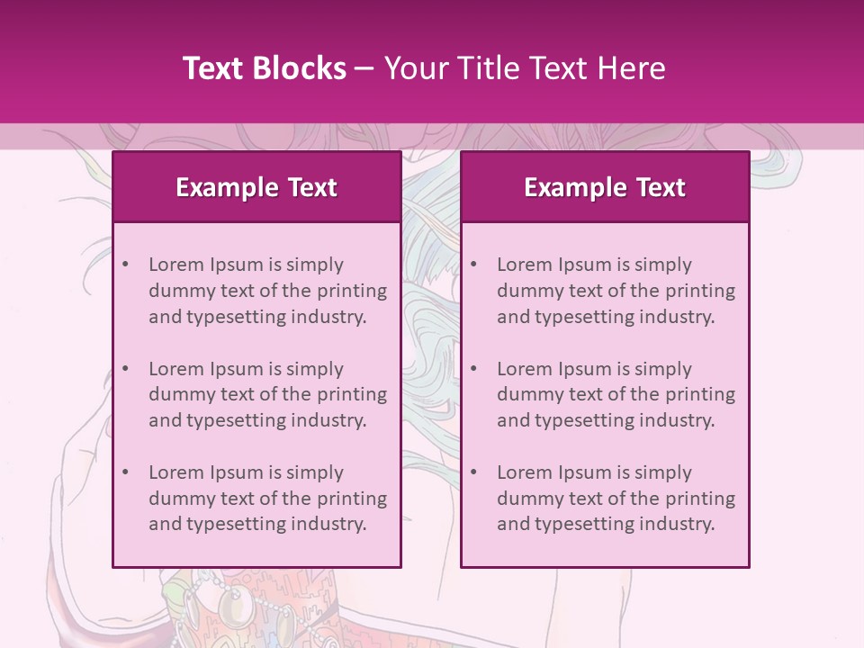 A Woman With Green Hair Is Sitting On A Pink Background PowerPoint Template