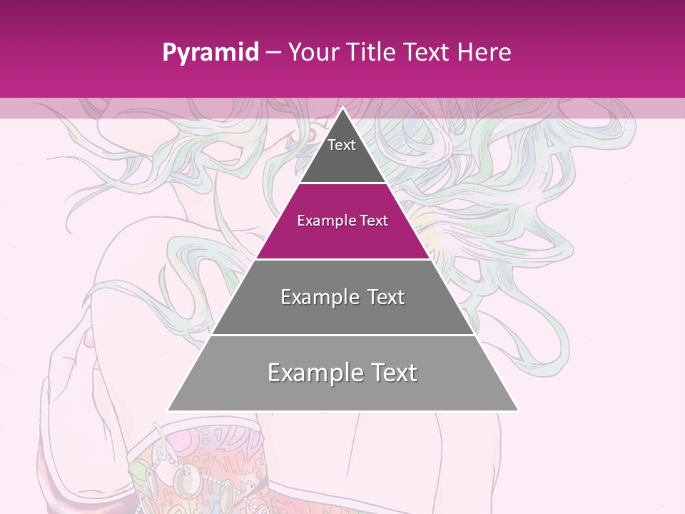 A Woman With Green Hair Is Sitting On A Pink Background PowerPoint Template