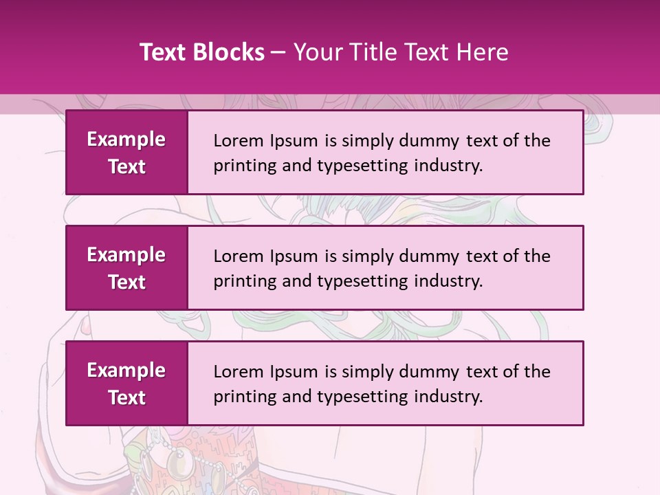 A Woman With Green Hair Is Sitting On A Pink Background PowerPoint Template