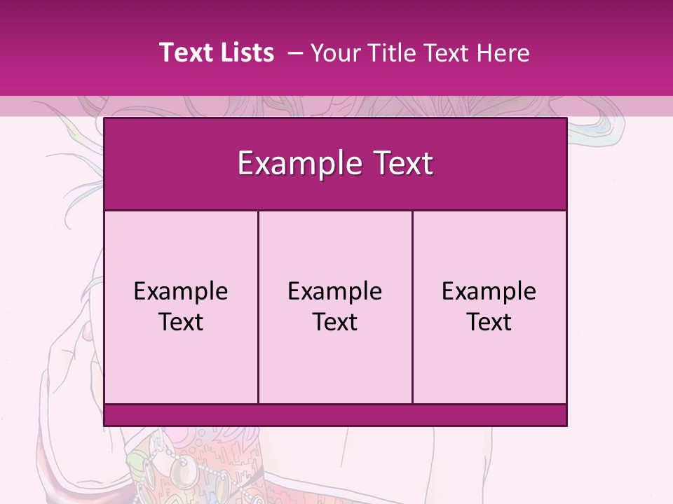 A Woman With Green Hair Is Sitting On A Pink Background PowerPoint Template