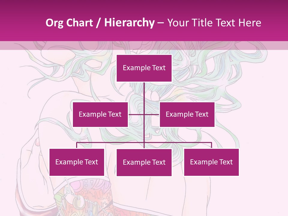 A Woman With Green Hair Is Sitting On A Pink Background PowerPoint Template