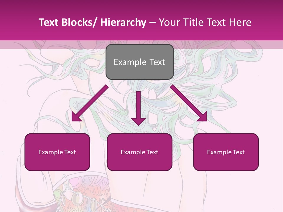 A Woman With Green Hair Is Sitting On A Pink Background PowerPoint Template