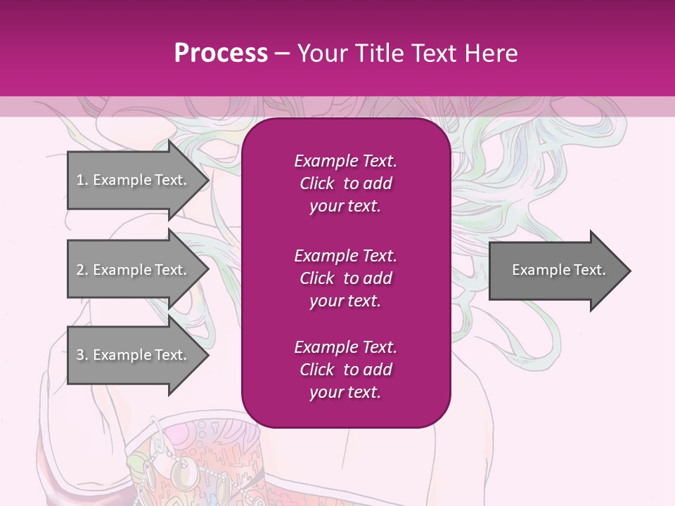 A Woman With Green Hair Is Sitting On A Pink Background PowerPoint Template