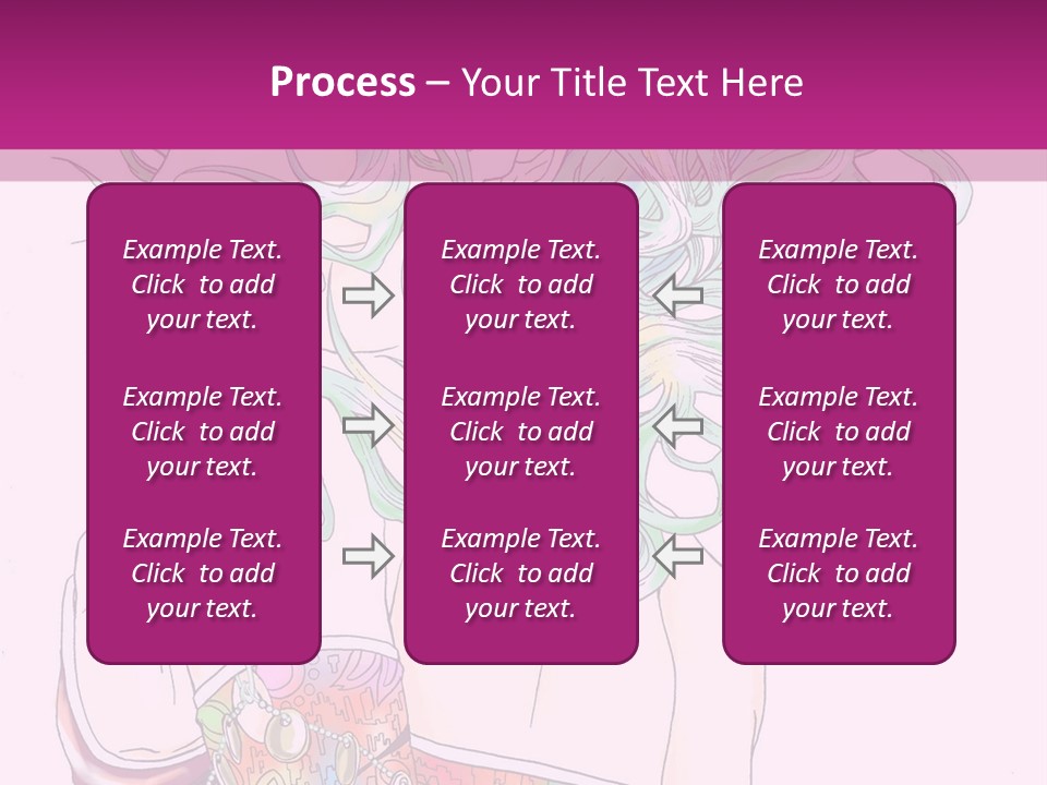 A Woman With Green Hair Is Sitting On A Pink Background PowerPoint Template