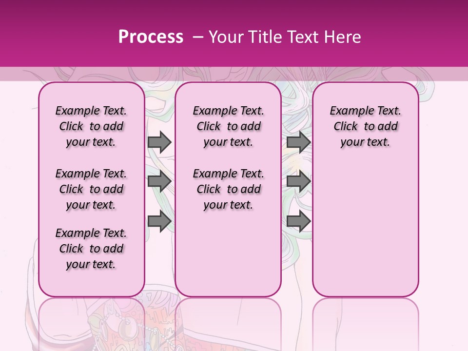 A Woman With Green Hair Is Sitting On A Pink Background PowerPoint Template