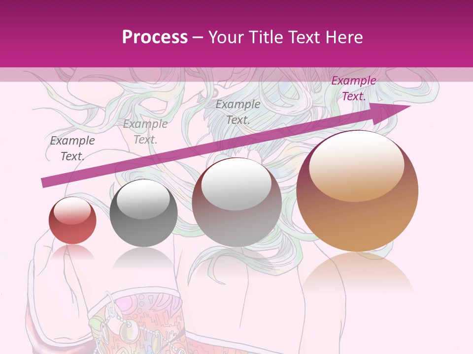 A Woman With Green Hair Is Sitting On A Pink Background PowerPoint Template