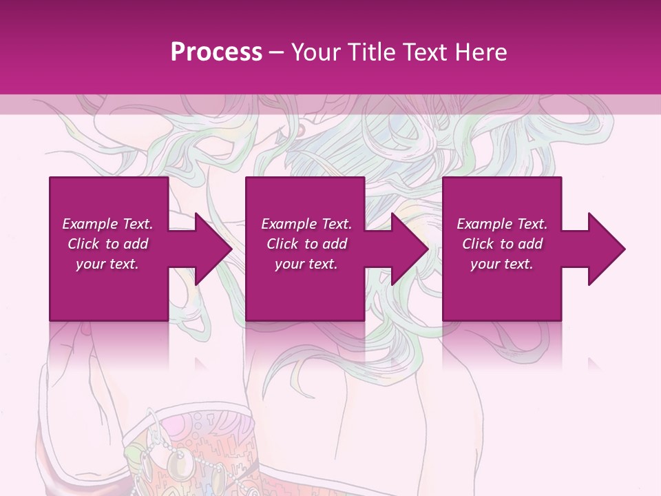 A Woman With Green Hair Is Sitting On A Pink Background PowerPoint Template