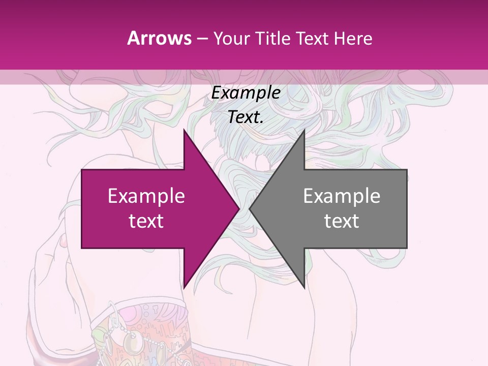 A Woman With Green Hair Is Sitting On A Pink Background PowerPoint Template