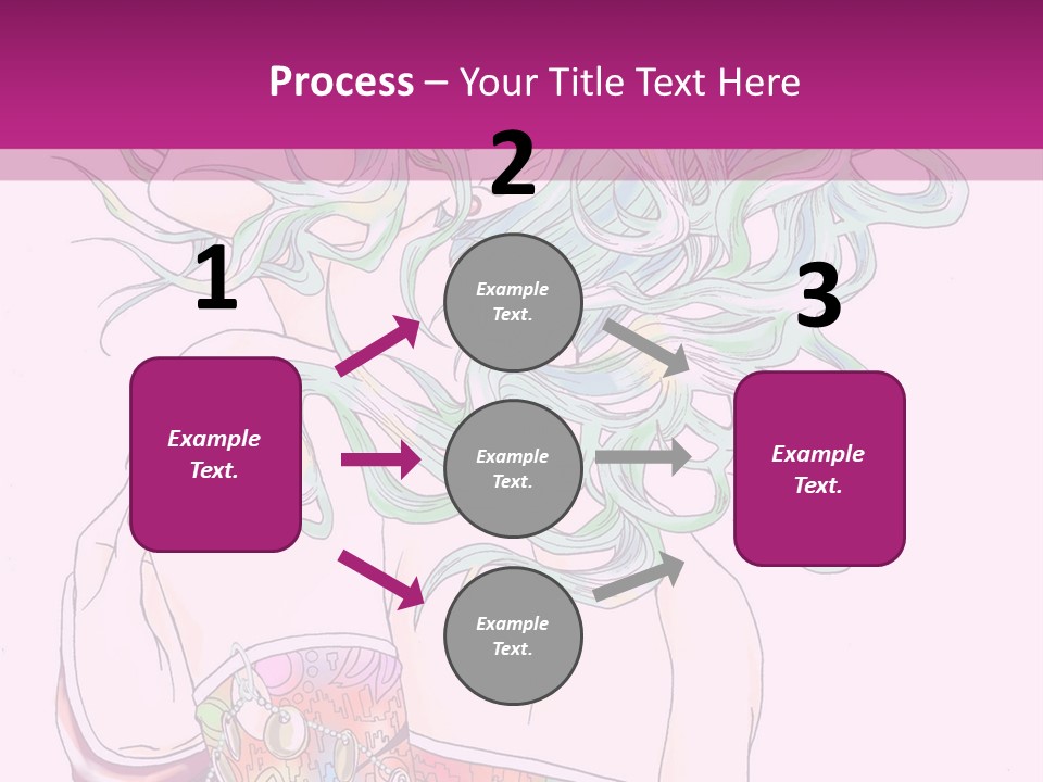 A Woman With Green Hair Is Sitting On A Pink Background PowerPoint Template