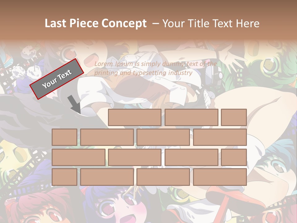 A Woman In A White Shirt And Skirt Is Surrounded By Anime Characters PowerPoint Template