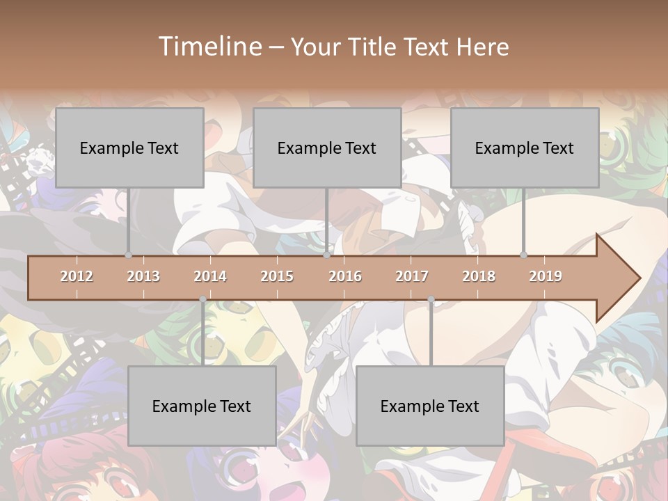 A Woman In A White Shirt And Skirt Is Surrounded By Anime Characters PowerPoint Template