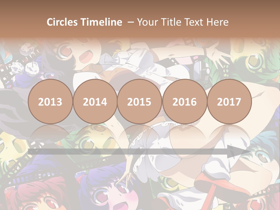 A Woman In A White Shirt And Skirt Is Surrounded By Anime Characters PowerPoint Template