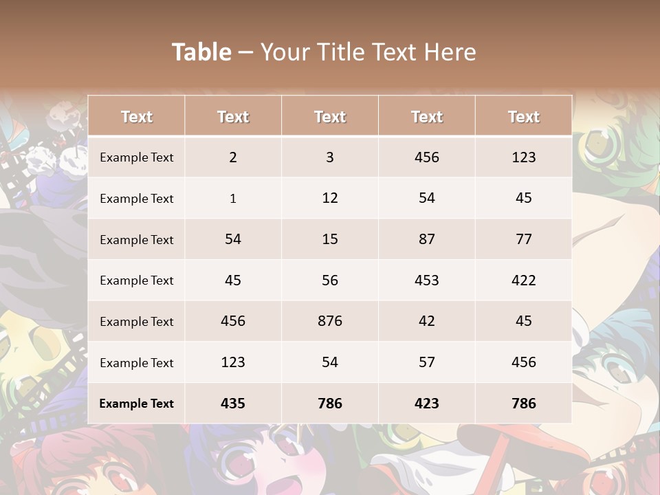 A Woman In A White Shirt And Skirt Is Surrounded By Anime Characters PowerPoint Template