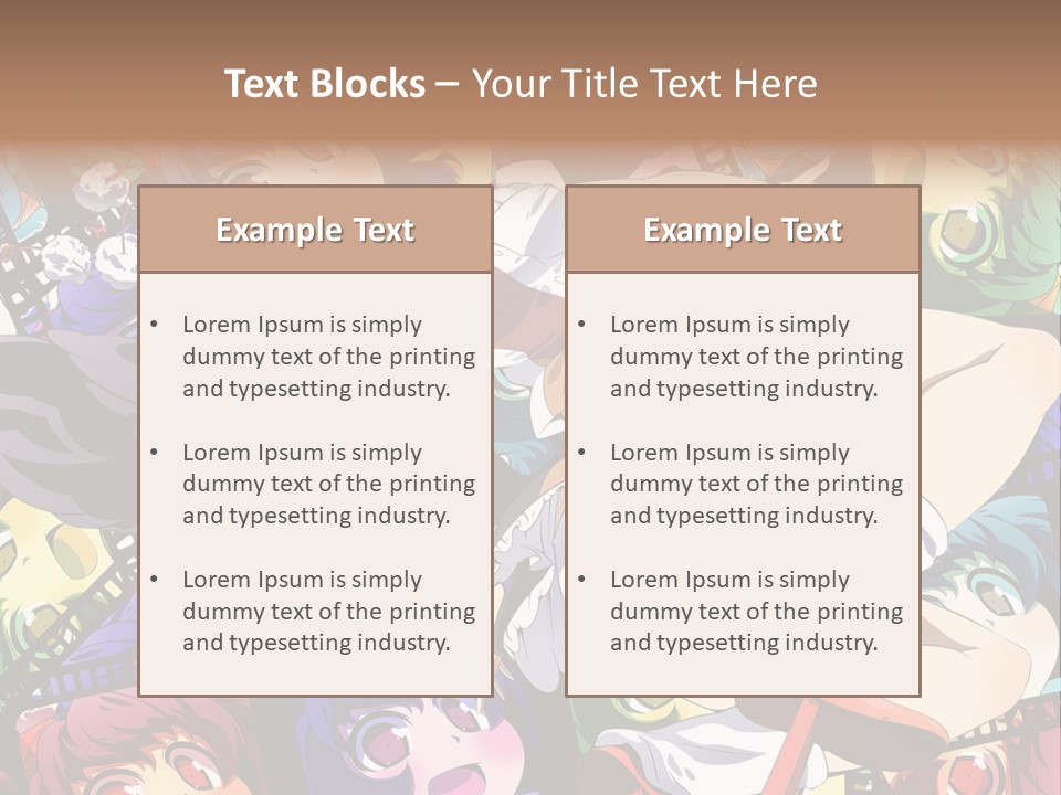 A Woman In A White Shirt And Skirt Is Surrounded By Anime Characters PowerPoint Template