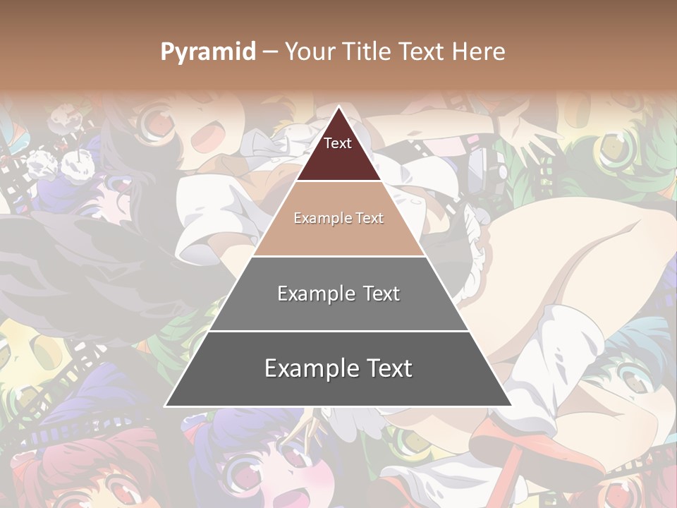 A Woman In A White Shirt And Skirt Is Surrounded By Anime Characters PowerPoint Template