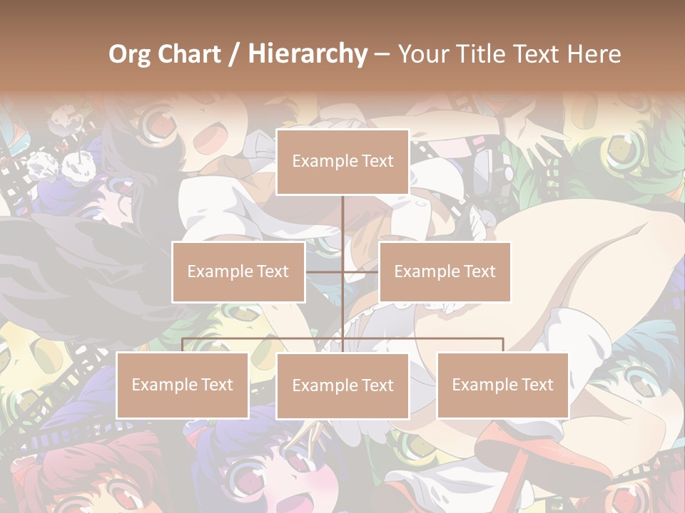 A Woman In A White Shirt And Skirt Is Surrounded By Anime Characters PowerPoint Template