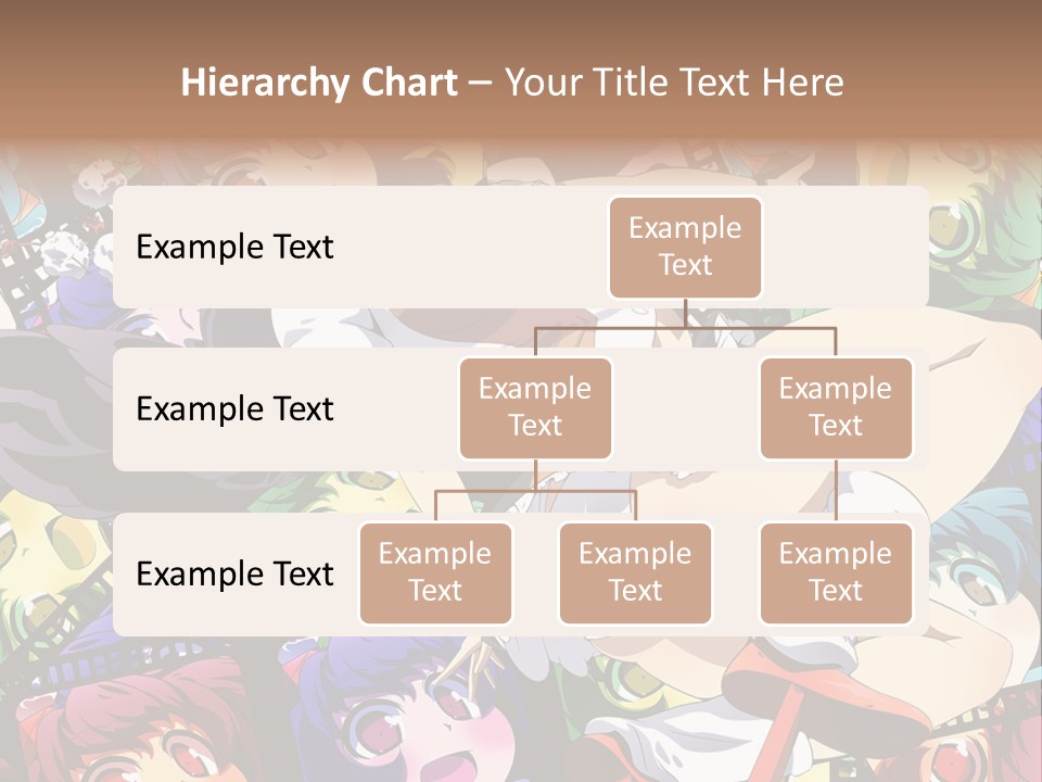 A Woman In A White Shirt And Skirt Is Surrounded By Anime Characters PowerPoint Template