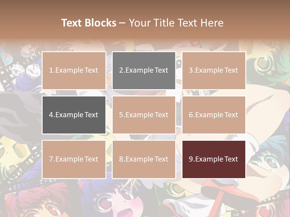 A Woman In A White Shirt And Skirt Is Surrounded By Anime Characters PowerPoint Template