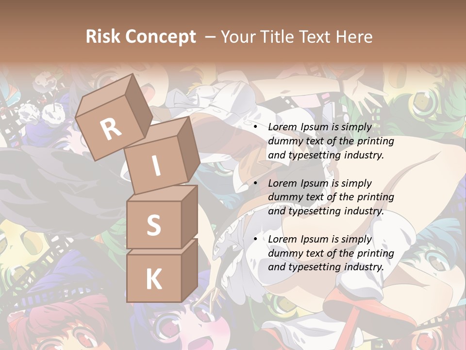 A Woman In A White Shirt And Skirt Is Surrounded By Anime Characters PowerPoint Template