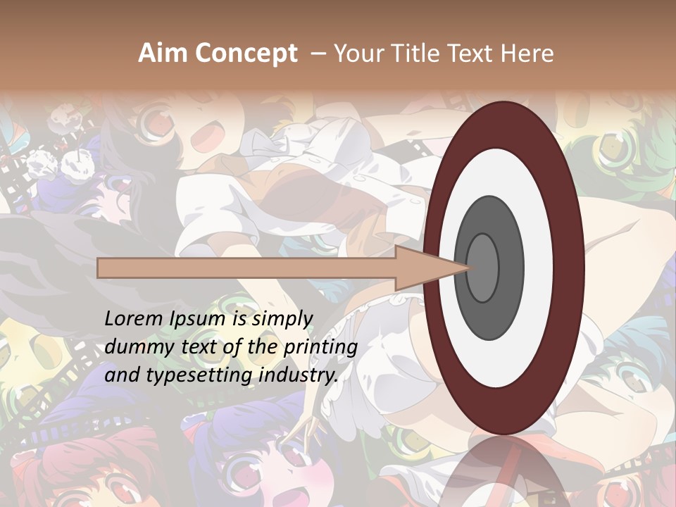 A Woman In A White Shirt And Skirt Is Surrounded By Anime Characters PowerPoint Template