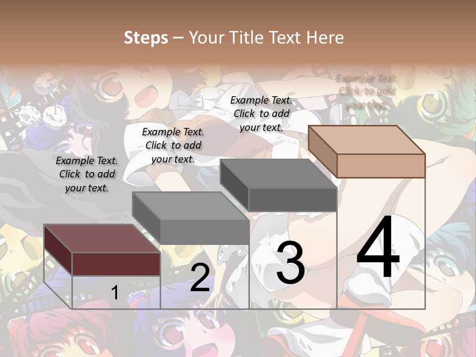 A Woman In A White Shirt And Skirt Is Surrounded By Anime Characters PowerPoint Template