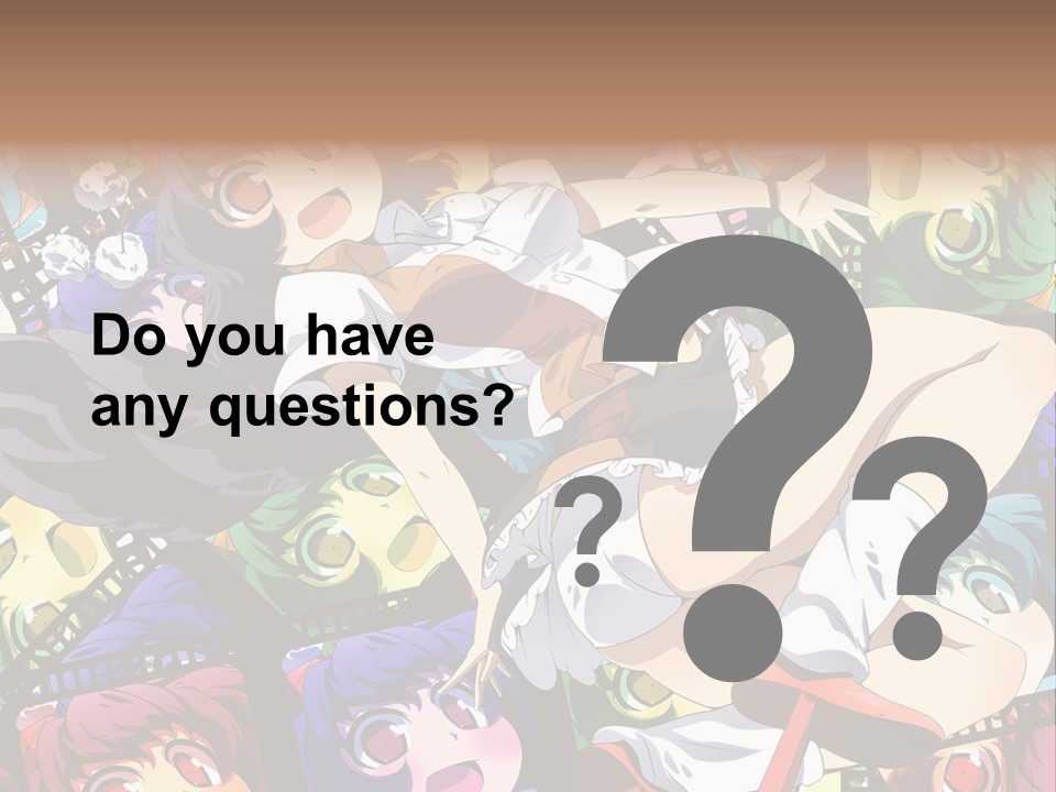 A Woman In A White Shirt And Skirt Is Surrounded By Anime Characters PowerPoint Template