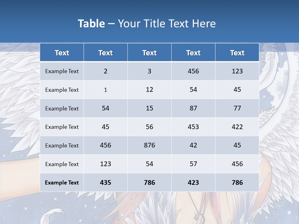 A Woman With Pink Hair And Angel Wings In Front Of A Blue Background PowerPoint Template