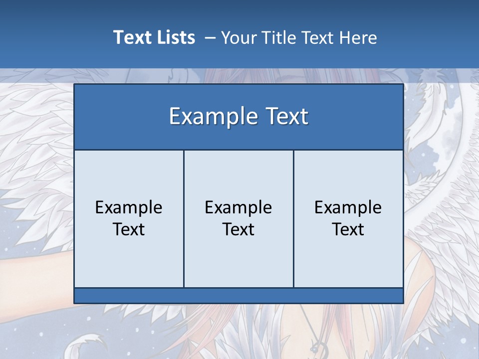 A Woman With Pink Hair And Angel Wings In Front Of A Blue Background PowerPoint Template