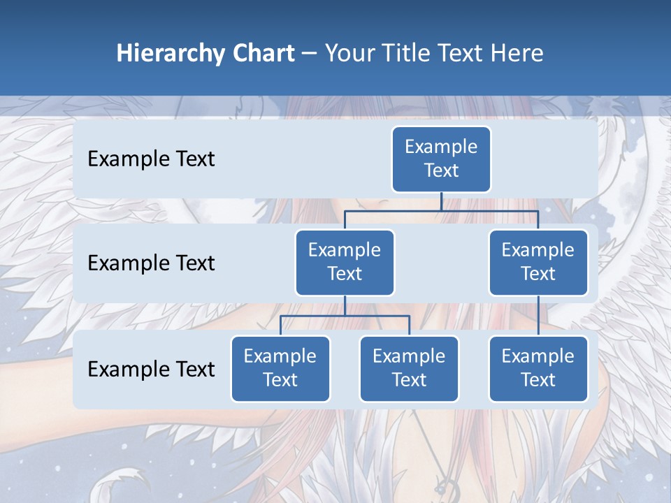 A Woman With Pink Hair And Angel Wings In Front Of A Blue Background PowerPoint Template