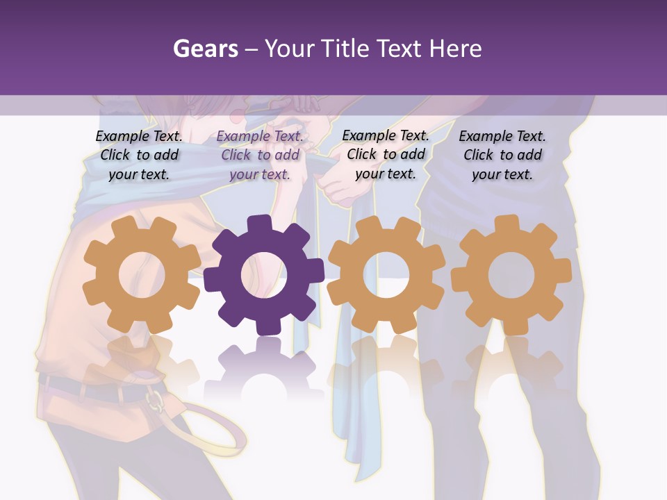 A Couple Of People That Are Standing Next To Each Other PowerPoint Template