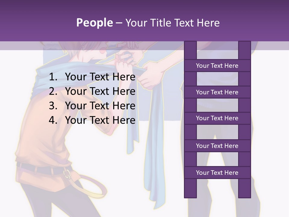 A Couple Of People That Are Standing Next To Each Other PowerPoint Template