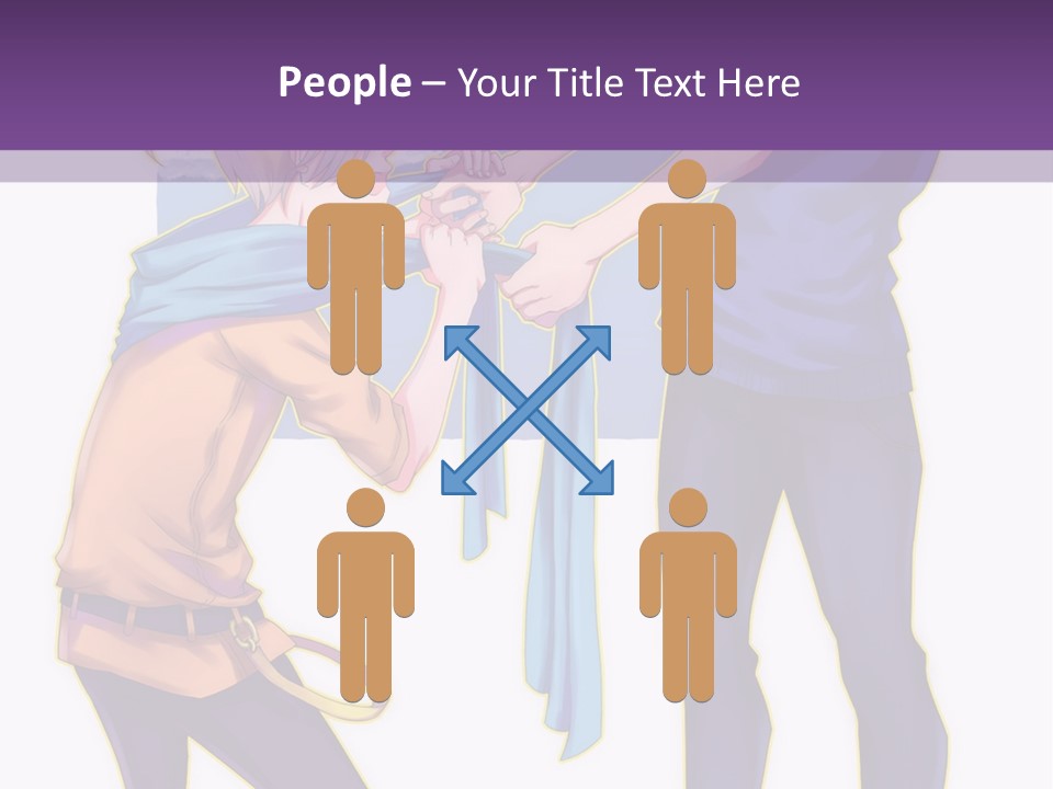 A Couple Of People That Are Standing Next To Each Other PowerPoint Template