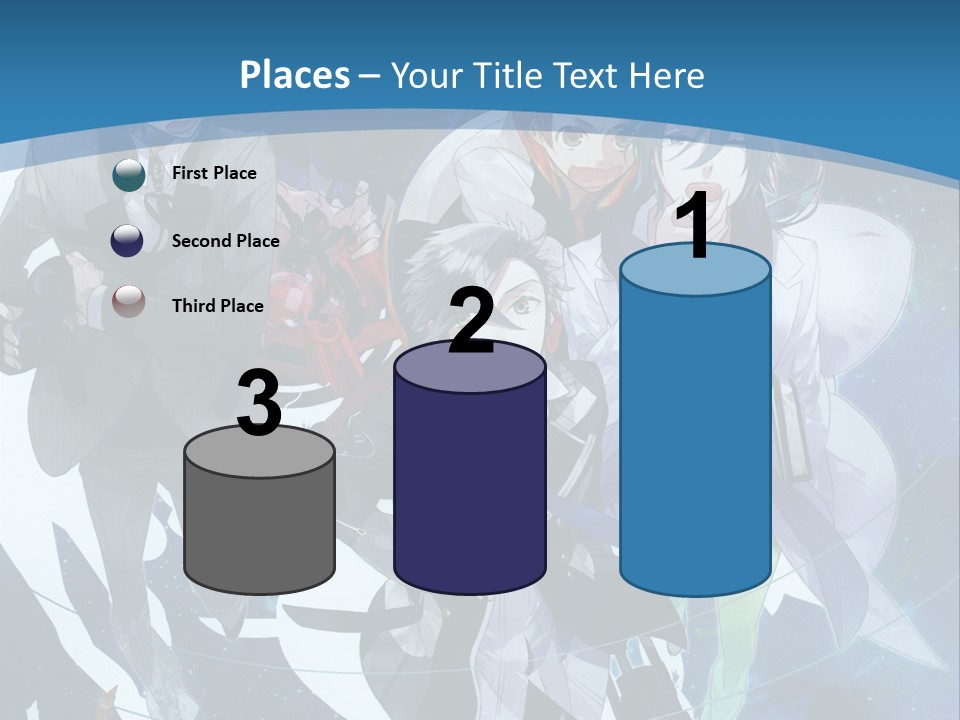 A Group Of People Standing In Front Of A Blue Background PowerPoint Template