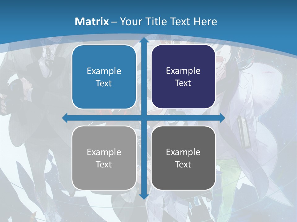A Group Of People Standing In Front Of A Blue Background PowerPoint Template