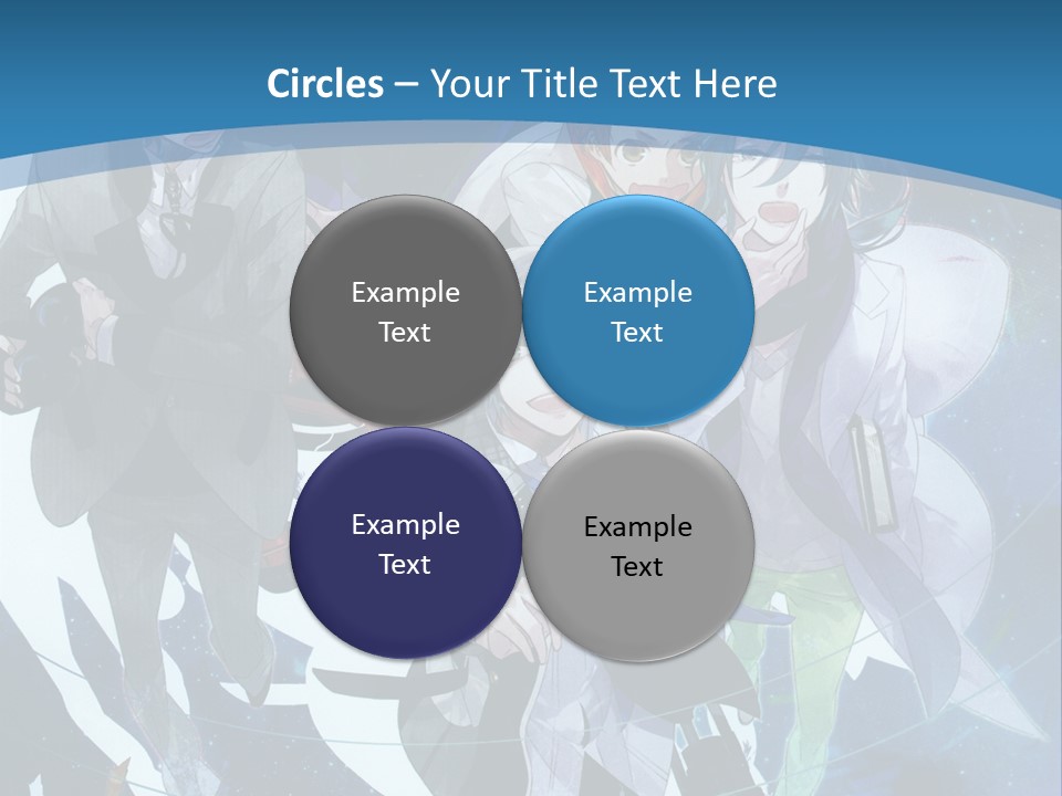 A Group Of People Standing In Front Of A Blue Background PowerPoint Template