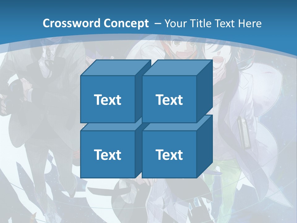 A Group Of People Standing In Front Of A Blue Background PowerPoint Template