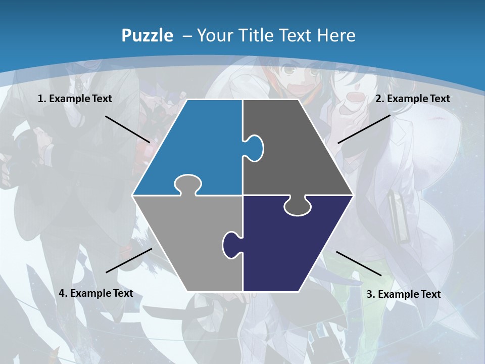 A Group Of People Standing In Front Of A Blue Background PowerPoint Template