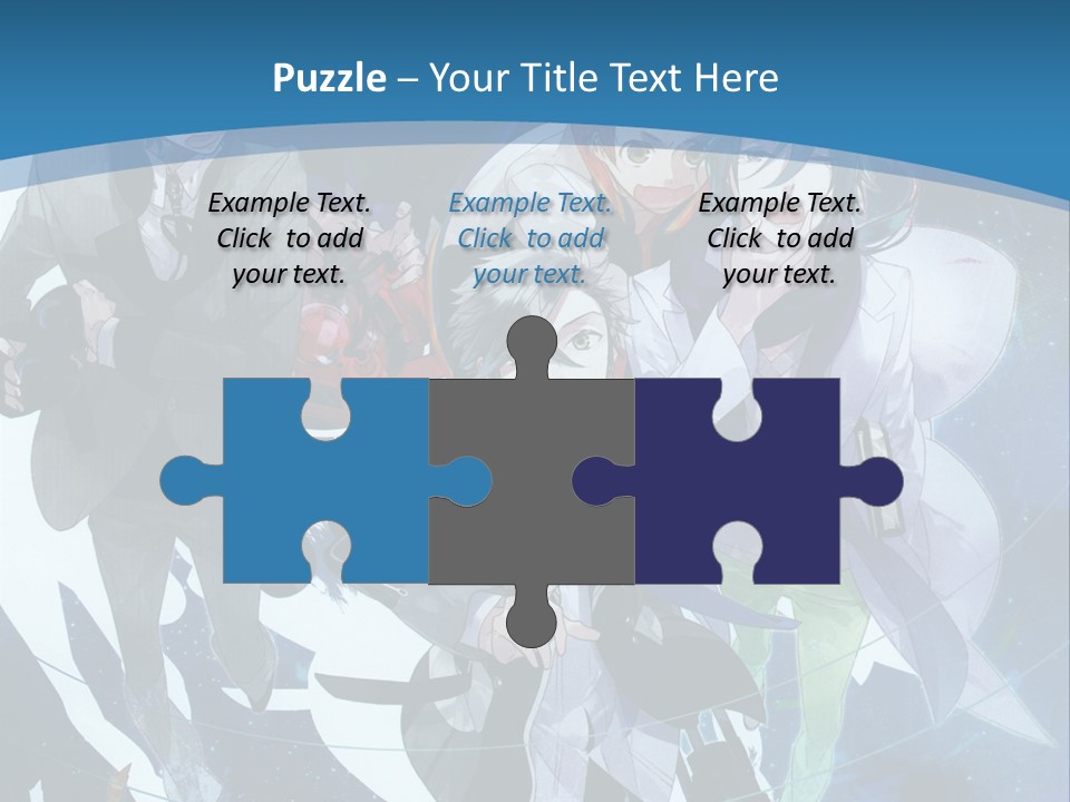 A Group Of People Standing In Front Of A Blue Background PowerPoint Template