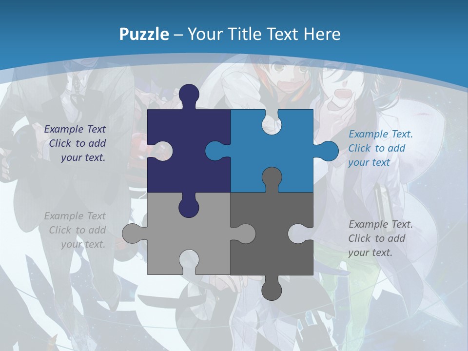 A Group Of People Standing In Front Of A Blue Background PowerPoint Template