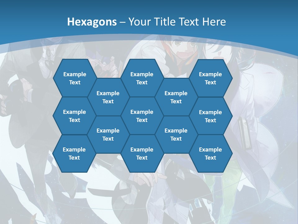 A Group Of People Standing In Front Of A Blue Background PowerPoint Template