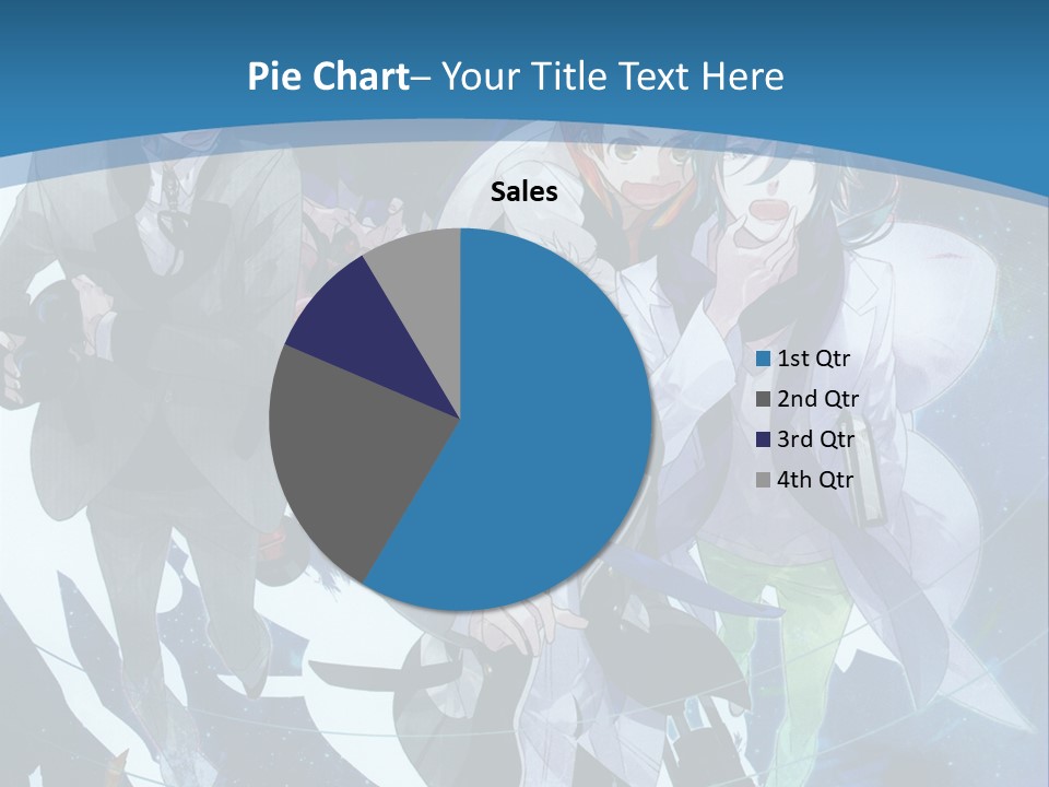 A Group Of People Standing In Front Of A Blue Background PowerPoint Template