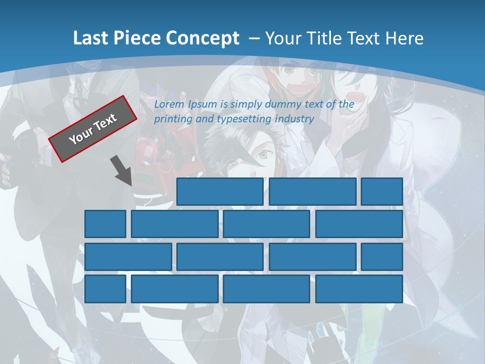 A Group Of People Standing In Front Of A Blue Background PowerPoint Template