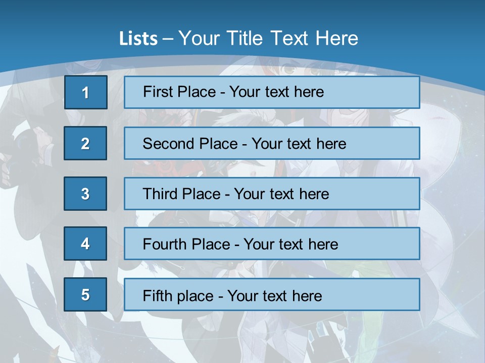 A Group Of People Standing In Front Of A Blue Background PowerPoint Template